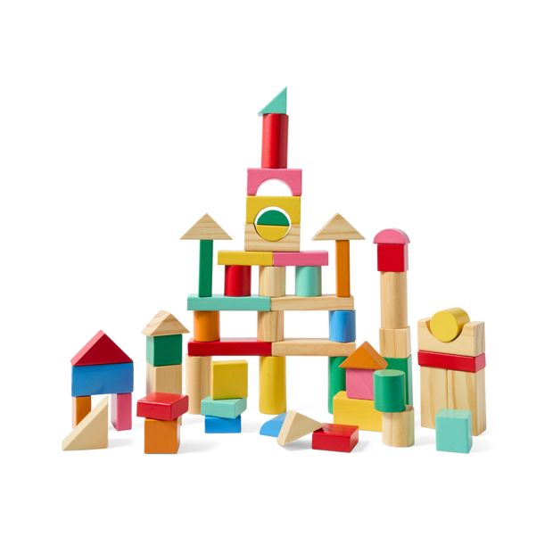 Wooden Blocks with Shape Sorting Lid - Anko