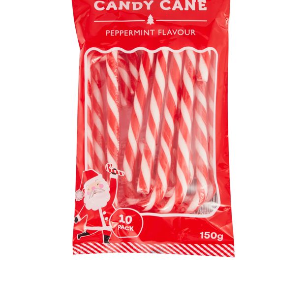 10 Pack Peppermint Flavour Candy Canes 150g