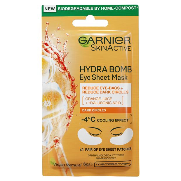 Garnier SkinActive Hydra Bomb Eye Sheet Mask 6g - Orange Juice & Hyaluronic Acid