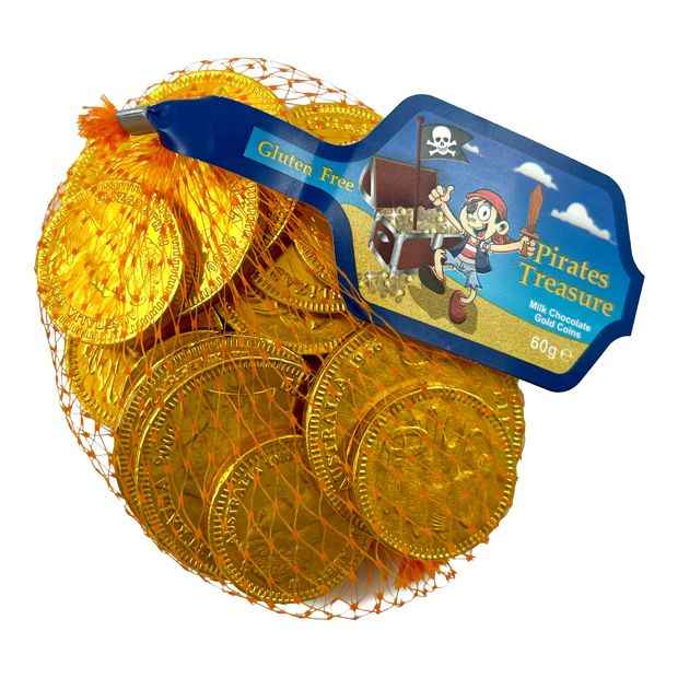 Pirates Treasure Chocolate Coins in Bag - 60g