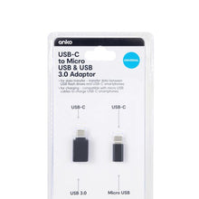 USB-C to Micro USB & USB Adaptor - Anko