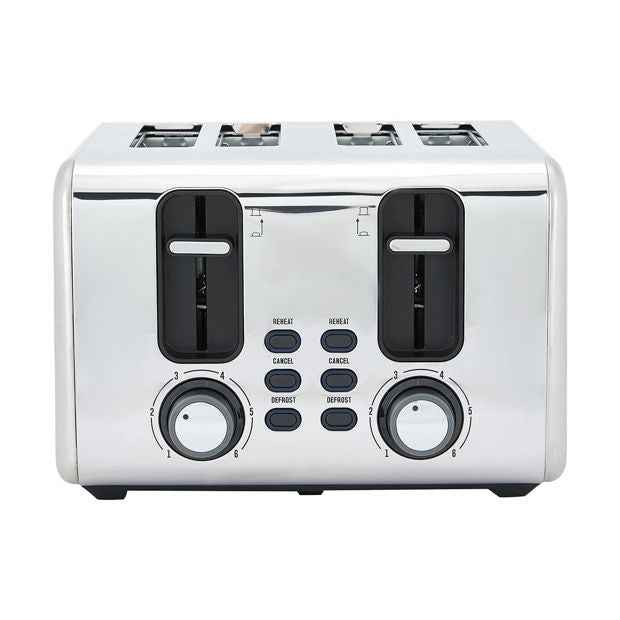 4 Slice Stainless Steel Toaster - Anko