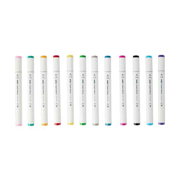 Dual-Tip Graphic Markers, 12 Pack - Anko