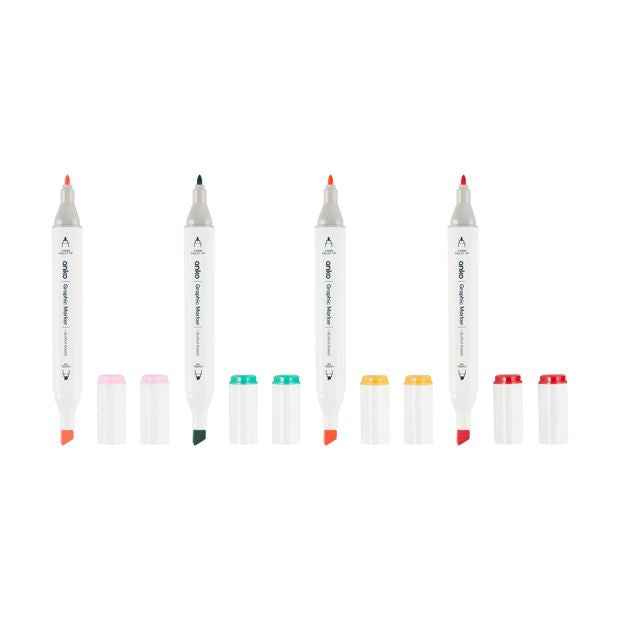 Dual-Tip Graphic Markers, 12 Pack - Anko
