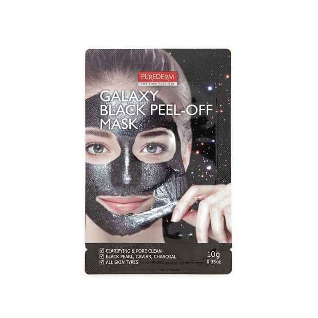 Purederm Galaxy Black Peel-Off Mask 10g - Black Pearl, Caviar & Charcoal