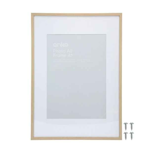 A1 Poster Frame with Oak Finish
