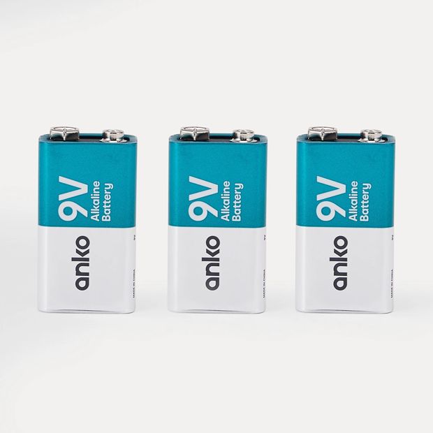 9V Alkaline Batteries, 3 Pack - Anko