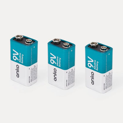 9V Alkaline Batteries, 3 Pack - Anko