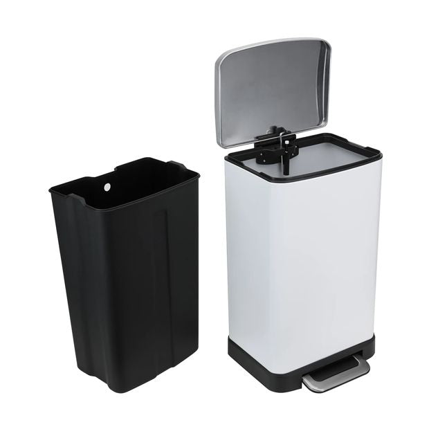 White Rectangular Bin, 30L - Anko