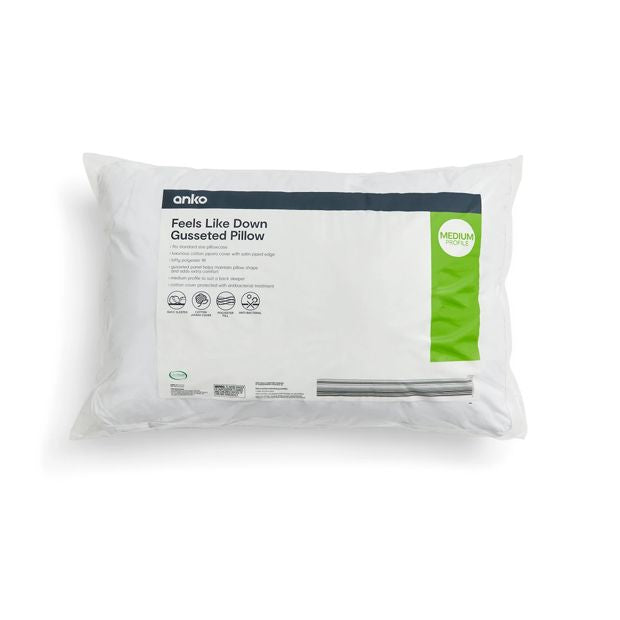Medium Profile Gusseted Pillow - Anko