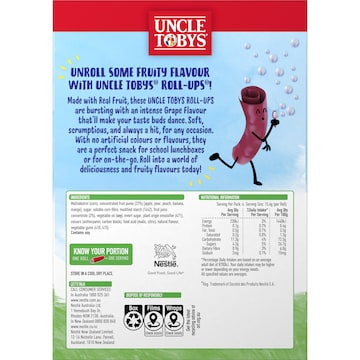 Uncle Tobys Roll-Ups Groovy Grape 6 pack