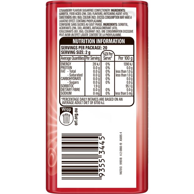 Wrigley's Eclipse Strawberry Mints Tin - 40g