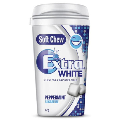 Wrigley's Extra White Peppermint Soft Chew Gum Bottle - 67g