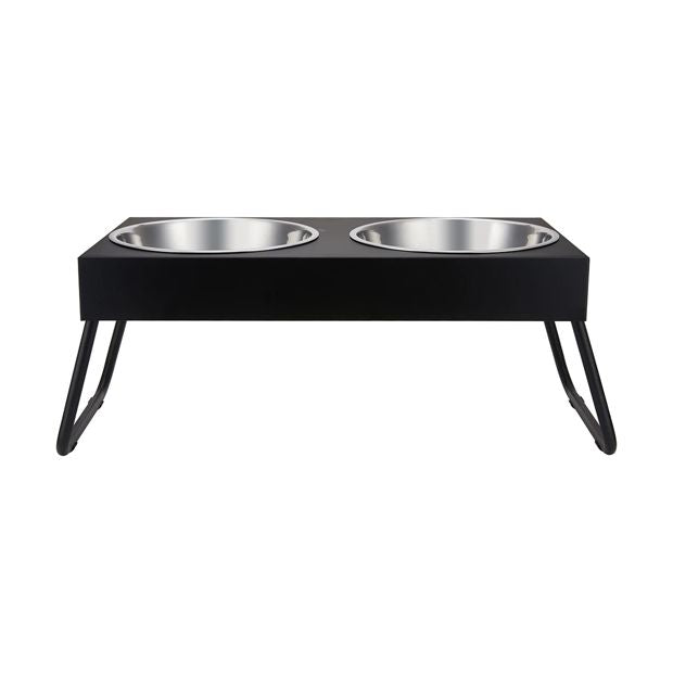 Extra Large Twin Elevated Folding Pet Bowl - Anko
