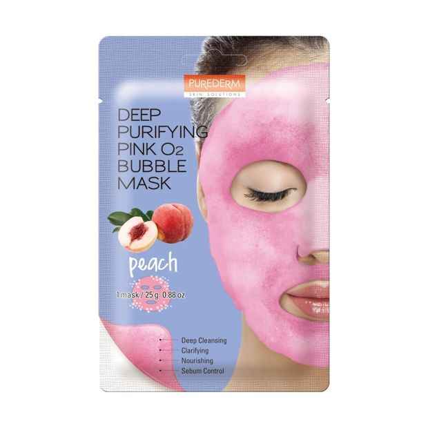 Purederm Deep Purifying Pink O2 Bubble Mask 25g - Peach