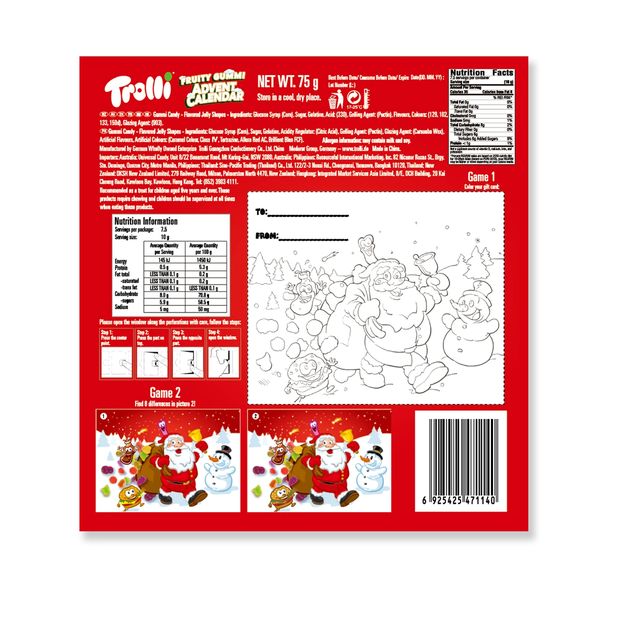 Trolli Fruity Gummi Advent Calendar 75g