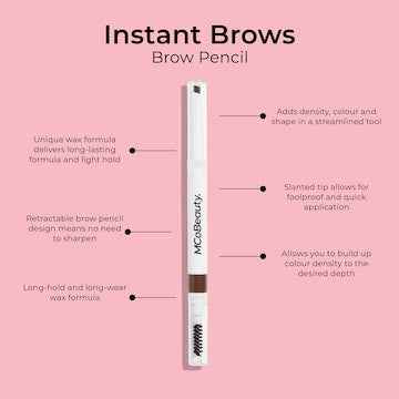 MCoBeauty Instant Brows Retractable Brown Pencil Light/Medium each