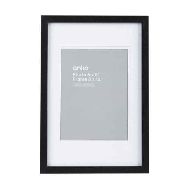 Photo Frame 6in x 8in, Black - Anko