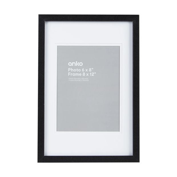 Photo Frame 6in x 8in, Black - Anko