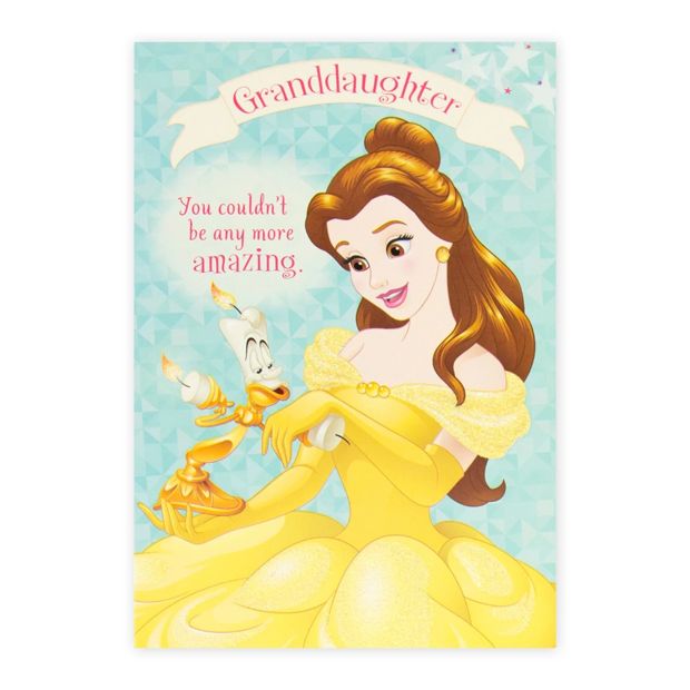 Connections from Hallmark Disney Princess Birthday Card For Granddaughter - Belle and Lumiere