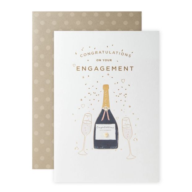Connections from Hallmark Engagement Card - Champagne Glasses