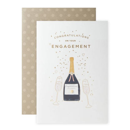 Connections from Hallmark Engagement Card - Champagne Glasses