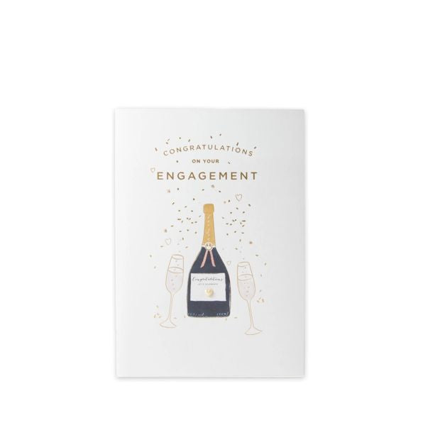 Connections from Hallmark Engagement Card - Champagne Glasses
