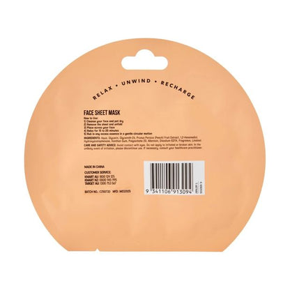 Brightening Sheet Mask, Sweet Peach - Anko