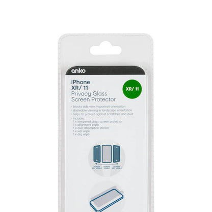 iPhone XR / 11 Privacy Hardened Glass Screen Protector - Anko