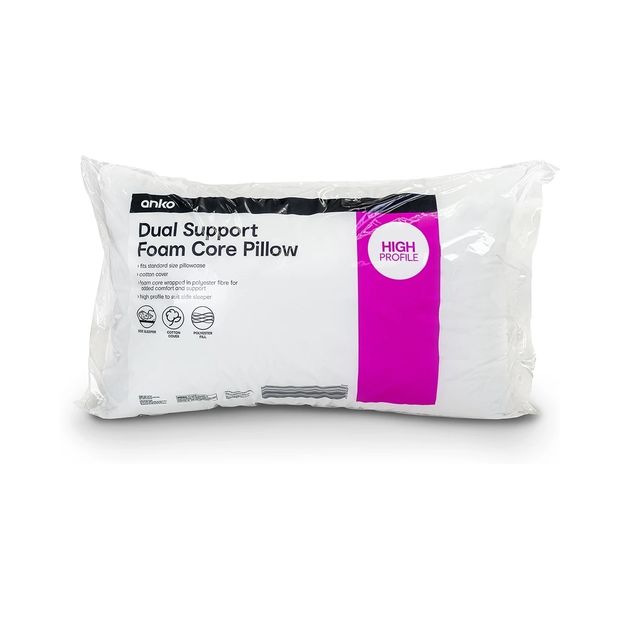 Dual Support Foam Core Pillow - Anko