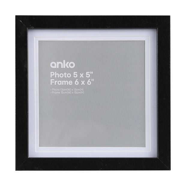 Photo Frame 5" x 5", Black - Anko