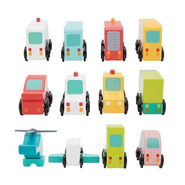 Wooden Small Vehicle, Assorted - Anko