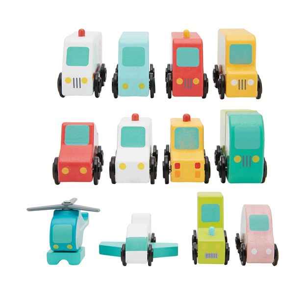 Wooden Small Vehicle, Assorted - Anko