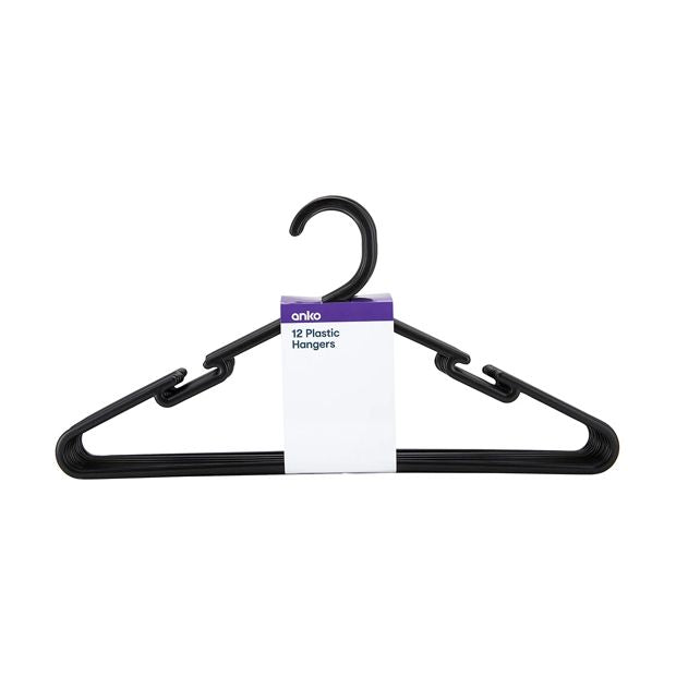 Plastic Hangers, 12 Pack - Anko