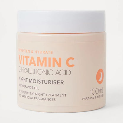 Vitamin C and Hyaluronic Acid Night Moisturiser 100ml - Anko