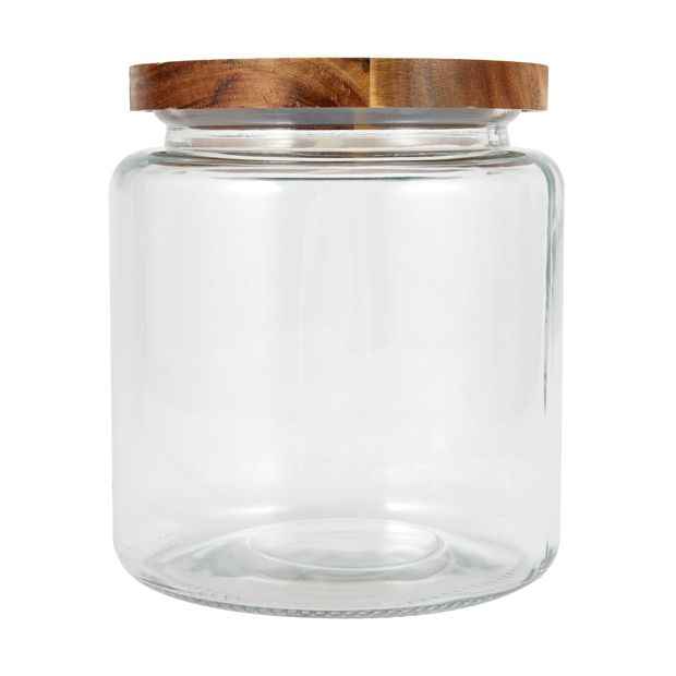 3L Glass Jar with Wood Lid - Anko