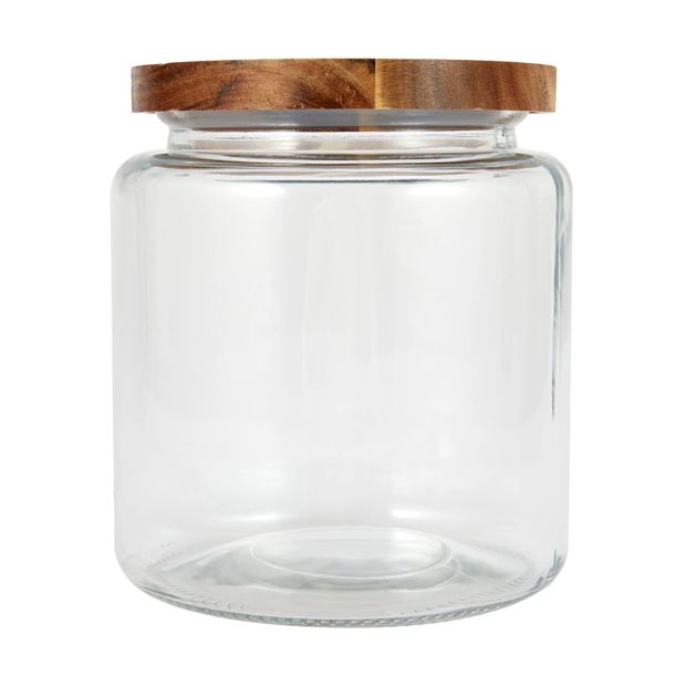 3L Glass Jar with Wood Lid - Anko