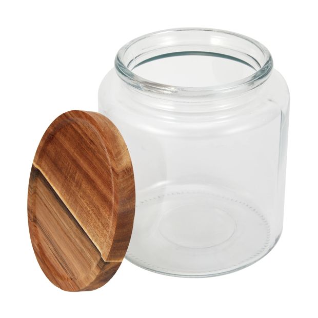 3L Glass Jar with Wood Lid - Anko