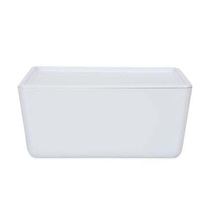 11L Smooth and Shiny Plastic Tub, White - Anko