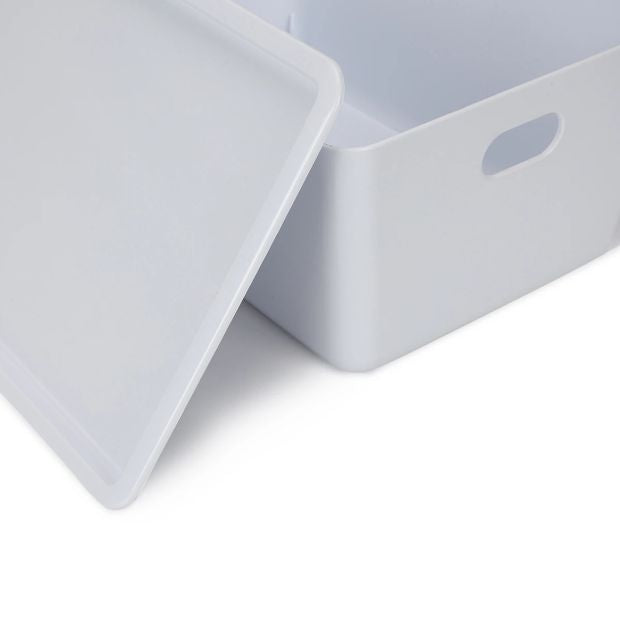 11L Smooth and Shiny Plastic Tub, White - Anko