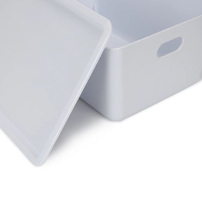 11L Smooth and Shiny Plastic Tub, White - Anko