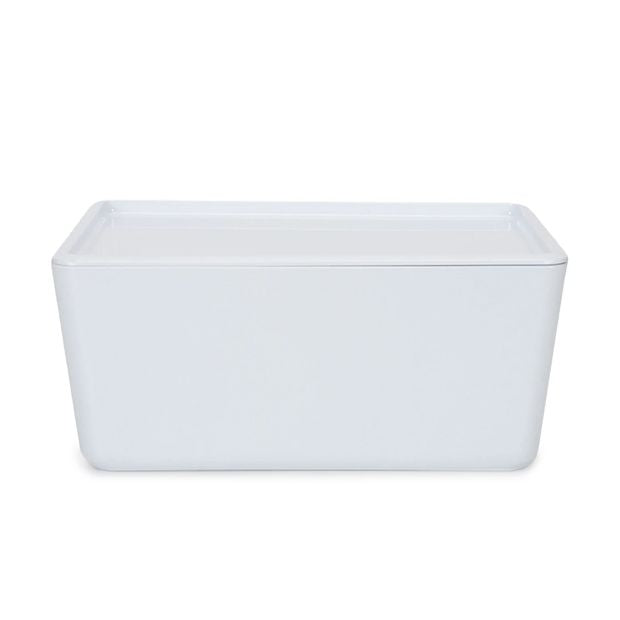 4L Smooth and Shiny Plastic Tub, White - Anko