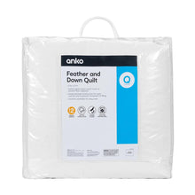 Medium Warmth Feather and Down Quilt - Queen Bed, White