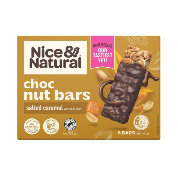 NICE & NATURAL ROASTED NUT BAR SALTED CARAMEL 180