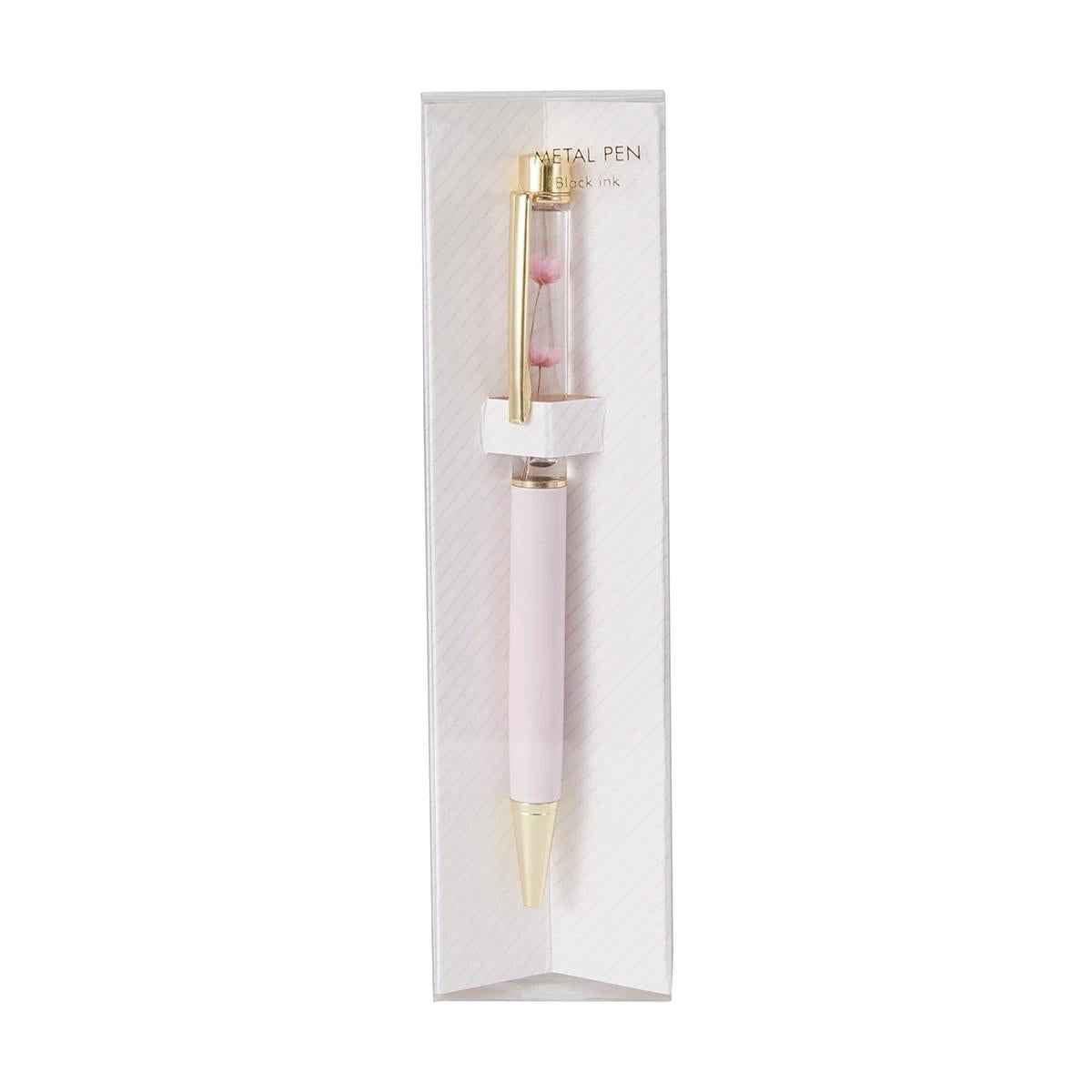 Metal Pen Floating Flower - Pink