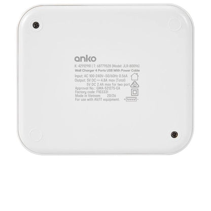 USB 4 Port Desktop Charger - Anko