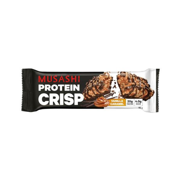 MUSASHI PROTEIN CRISP BAR VANILLA CARAMEL 60G