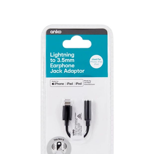 Lightning to 3.5mm Earphone Jack Adaptor - Anko