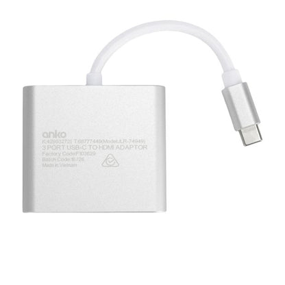 3 Port USB-C to HDMI Adaptor - Anko