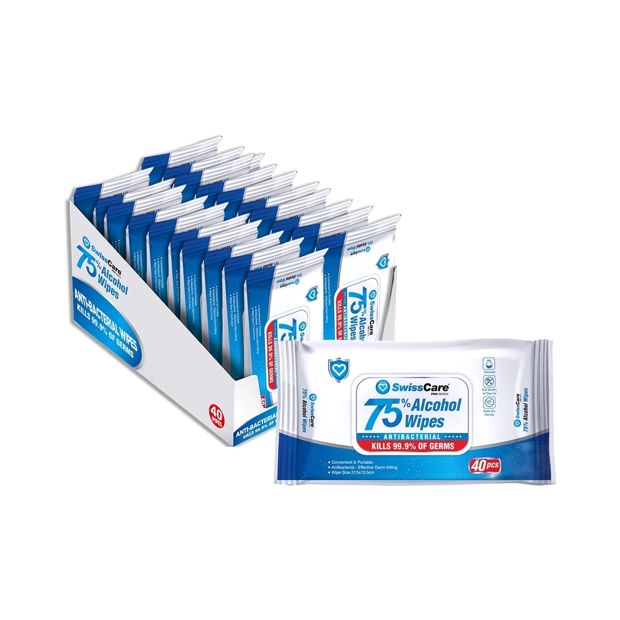 SwissCare Antibacterial Wipes - 40 Pack